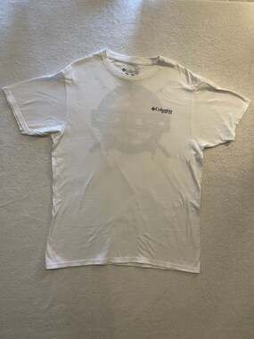 Columbia PFG American Flag Fishing Graphic T-Shirt White Large